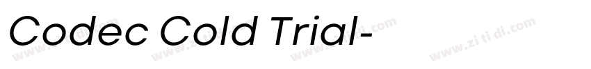 Codec Cold Trial字体转换